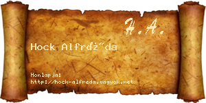 Hock Alfréda névjegykártya